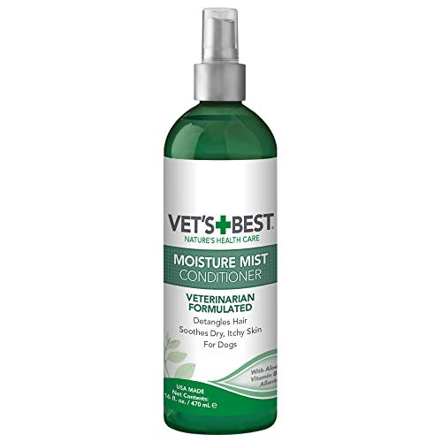 Vet's Best Moisture Mist Dog Dry Skin Conditioner y Detangler Spray, Alivia la Picazón de la Piel, Refresca y Calma, 470ml