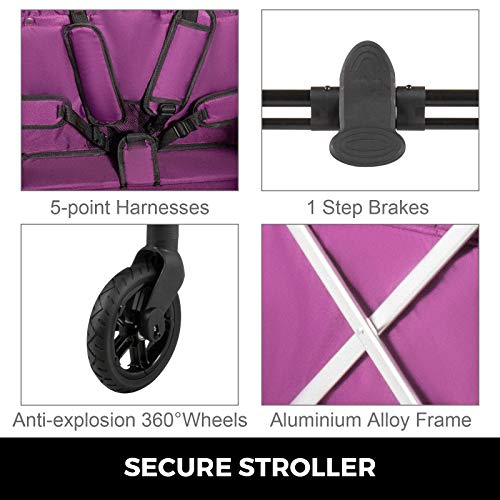 VEVOR Carrito Bebe Silla de Paseo Silla de Paseo Ligera Carro Bebe Cochecito de Bebé Carrito Bebé Silla de Paseo para Niños de 3-7 Años Color Morado
