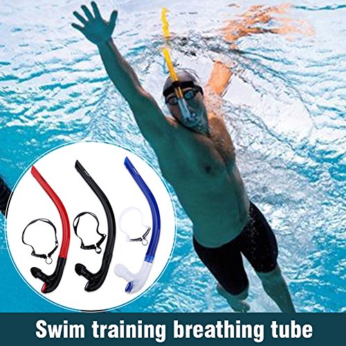 VGEBY1 Tubo de respiración de natación Frontal, Equipo de Snorkel de PU cómodo y Estable Buceo subacuático Accesorio de Snorkel(Azul)