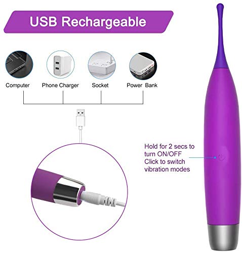 Vibrạdóres Puntó G para Mujér 1 Minuto Rápidamenté Orgạsmó, NESTORM Vibrạtór Clitórianó Estimulạdór de Clítóris y Pezónés con 10 Modos de Vibración Giratoria (Púrpura)