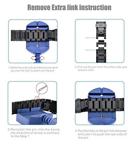 VICARA Correa de acero inoxidable Compatible con Garmin Fenix 5 para Garmin Fenix 5/Garmin instinct , color negro