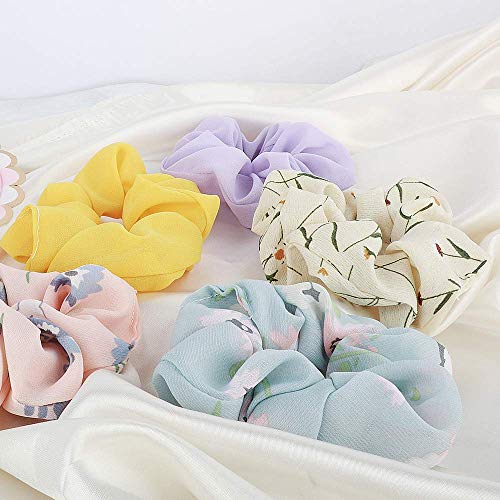 Viccess 20 Piezas Scrunchies Gasa,Scrunchies de Pelo Gomas de Pelo Scrunchies Multicolor de Gasa Accesorios para el Cabello