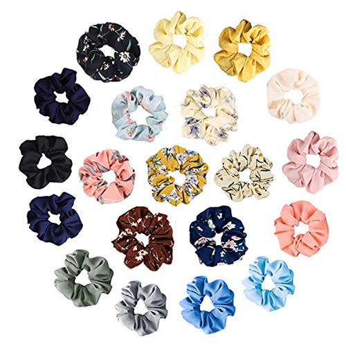 Viccess 20 Piezas Scrunchies Gasa,Scrunchies de Pelo Gomas de Pelo Scrunchies Multicolor de Gasa Accesorios para el Cabello