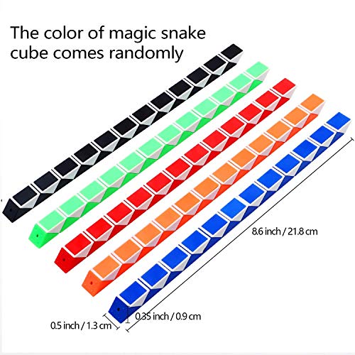 Viccess 24 Piezas Juguetes de Rompecabezas de Serpiente Magic Snake Cube Mini Serpiente para Niños, Favores de Fiesta Materiales de Fiesta,Color al azar
