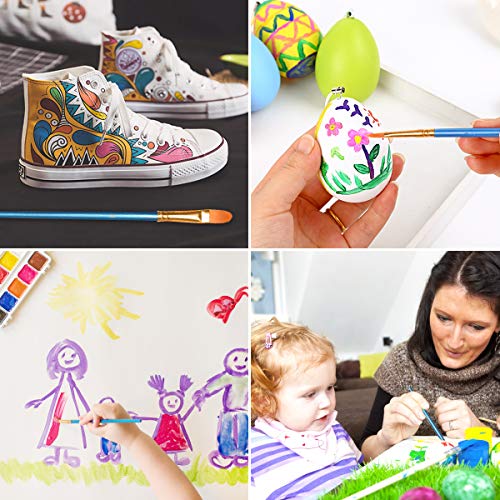 Vicloon Pinceles para Pintura, 10 Piezas of Pinceles de Nylon para acuarela, óleo, cara, dibujo de líneas, Set de Pinceles de Artista para principiantes, profesionales y amantes de la pintura (Azul)