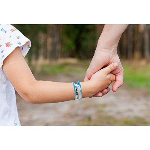 Vicloon Pulsera Identificativa Niños + Marcador, 8 piezas Pulsera Seguridad Anti perdida Pulsera de Emergencia Impermeable Reutilizable para Niños Niñas Bebé