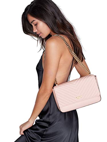 Victoria`s Secret - Bolso de hombro con diseño guateado en V tipo guijarro Bond Street - rosa