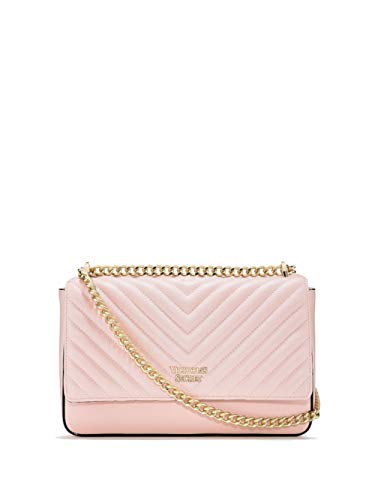 Victoria`s Secret - Bolso de hombro con diseño guateado en V tipo guijarro Bond Street - rosa