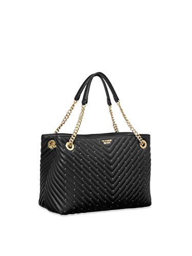Victoria`s Secret - Bolso tote de hombro con guateado en V y tachuelas