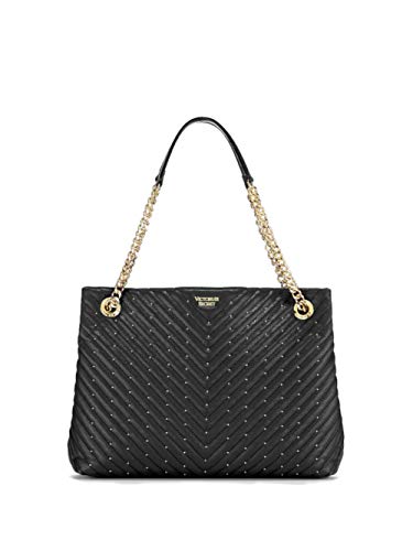 Victoria`s Secret - Bolso tote de hombro con guateado en V y tachuelas