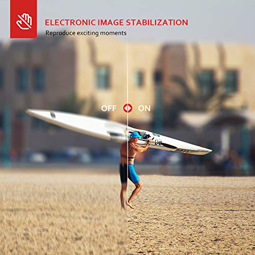 Victure AC900 Cámara Deportiva 4K 20MP Wi-Fi (Pantalla Táctil EIS Cámara Acción Impermeable 30M Amplio Angulo Ajustable Lapso de Tiempo Camara Lenta 2×1350mAh Baterías)