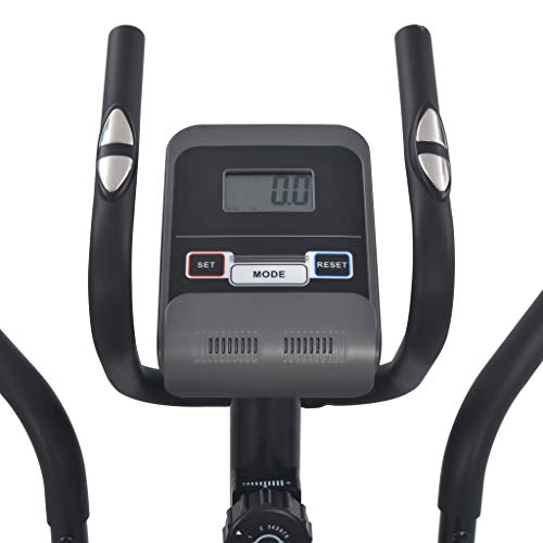 vidaXL Bicicleta Elíptica Casa Magnética Pulsómetro Pantalla LCD 8 Niveles Ajustables Bici Ejercicio Fitness Sensor Pulso Calorías Velocidad Distancia