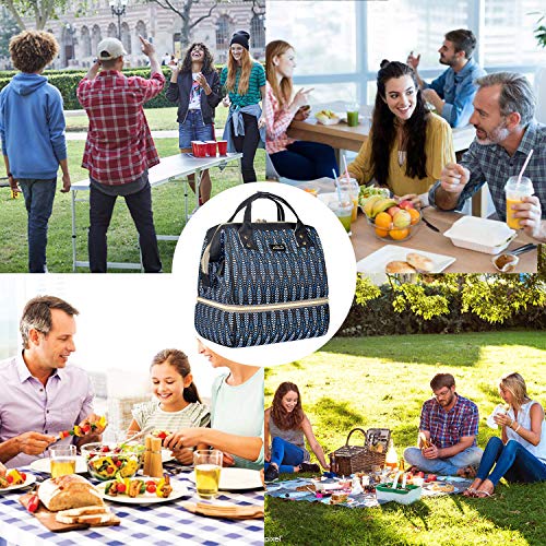 Viedouce Mini Bolsas Térmicas,Bolsas para Picnic Porta,Bolsa de Almuerzo,Mochila para Bebé Pañales,Multifuncional Mochila de Viaje con Puerto Carga USB & 2 Correa Hombro Ajustable(Talla Pequeña)