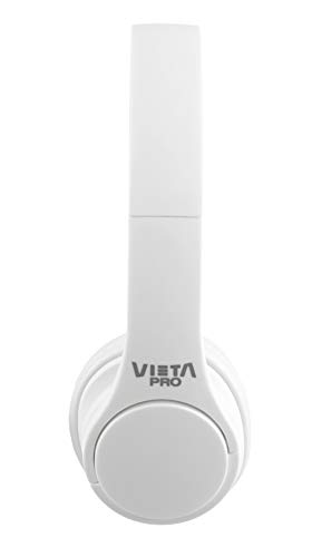 Vieta Pro Wave – Auriculares inalámbricos (Bluetooth, radio FM, micrófono integrado, entrada Auxiliar, reproductor Micro SD, plegables, autonomía 12 horas) blanco