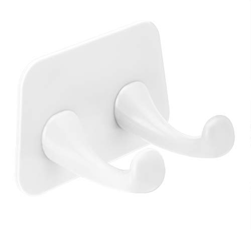 VIGAR Colgador Multiusos Doble Gancho Compact Gris Claro, Blanco, 11,6 x 7,5 x 7,5