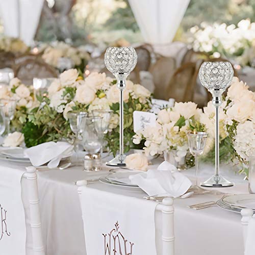 VINCIGANT Portavelas Estilo Europeo Cristal Candelabros Metal para Bodas, Fiesta, Decoración navideña Juego de 2