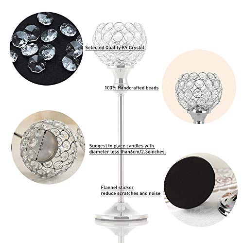 VINCIGANT Portavelas Estilo Europeo Cristal Candelabros Metal para Bodas, Fiesta, Decoración navideña Juego de 2
