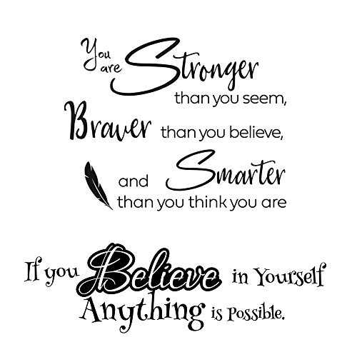 VINFUTUR 2 Juegos Pegatinas Pared Decorativas Frases Positivas If you Believe+You are Stronger Vinilos Pared Frases Motivadoras Pegatinas Citas Inspiradoras para Hogar Habitación Dormitorio (kit A)