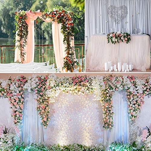 VINFUTUR Guirnalda de Rosas Artificiales 2.5×5pcs, Flores Guirnalda Artificial Vid de Rosas Falsas Colgante Plantas con Hiedra para Decoración Jardín Boda Balcón Exterior Interior