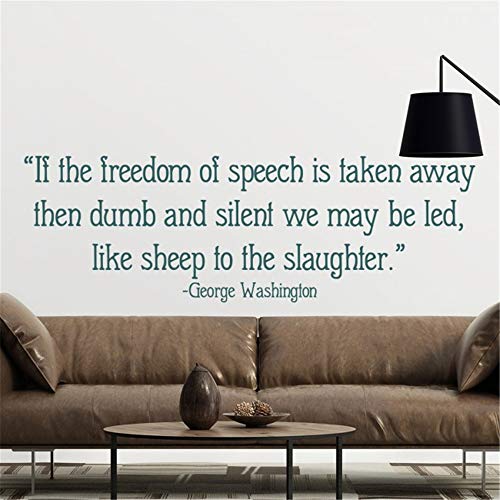 Vinilo extraíble para decoración del hogar, pegatinas de pared con texto en inglés «If The Freedom of Speech is Taken Away then Dumb and Silent we may be led para sala de estar o dormitorio