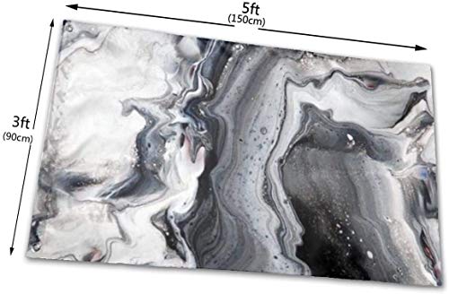 Viplili Banderas, Marble Pattern with Black Base Flag 3x5 Ft, Double Stitched Polyester with Brass Grommets 3x5 Feet Flags for Outdoor Indoor Home Decor