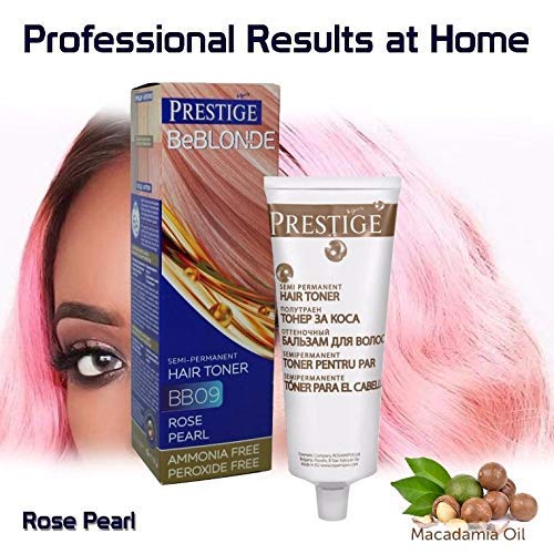 Vip's Prestige BeBlonde Tinte Semi Permanente, Perla Rosada BB09, Sin Amoniaco Sin Peroxide