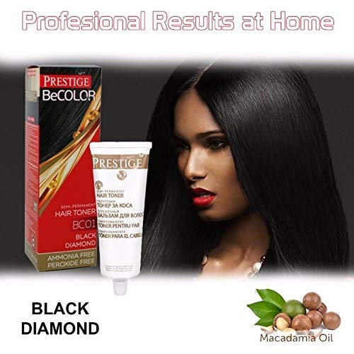 Vips Prestige - BeColor Tinte Semi Permanente Color Diamante Negro BC01, Sin Amoniaco Sin Peroxide