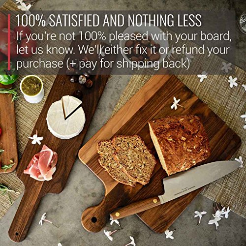 Virginia Boys Kitchens Tabla de Cortar de Nogal con Mango - Grande 41 x 25 Corte de Madera Dura Estadounidense y Bloque de Encimera Tallado