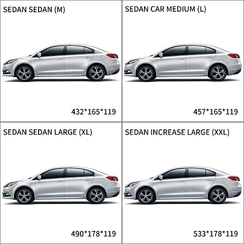 VISLONE Funda de Coche, Funda para Coche Exterior Resistente al Viento, a la Lluvia, a la Nieve, a Los Rayos UV, Cubierta Impermeable de Sedán Tamaño Completo (XL (482 * 178 * 119 cm))