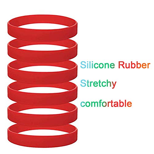Vitalite - Juego de 100 pulseras de silicona para niños, Rojo