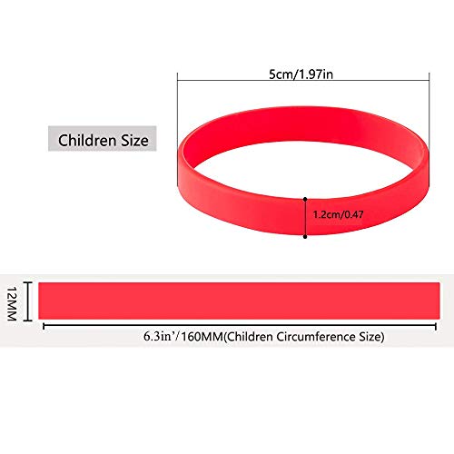 Vitalite - Juego de 100 pulseras de silicona para niños, Rojo