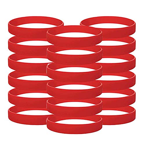 Vitalite - Juego de 100 pulseras de silicona para niños, Rojo