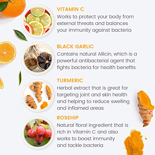 Vitamina C Complex - Dosis Alta de Vitamina C, Zinc y Hierro, Aumenta la Energía, Disminuye el Cansancio, Con Vitamina B12 y Cúrcuma, Suplemento Vitamínico y Mineral Natural, 120 Cápsulas Veganas