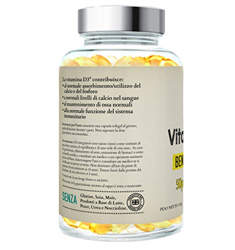 Vitamina D3 2.000 IU, 365 Cápsulas de Gel Suministro Para Un Año, Sólo Una Dosis Al Día, Eficacia Óptima de Flex-D3 (365 Cápsulas de Gel)