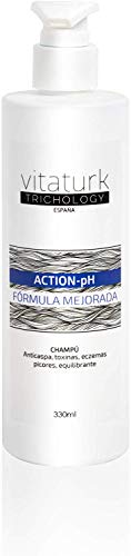 Vitaturk - Champú ACTION PH anticaída para desequilibrios del Ph. Picores, rojeces, caspa grasa. Sanea el cuero cabelludo de agentes patógenos | FABRICADO EN ESPAÑA |