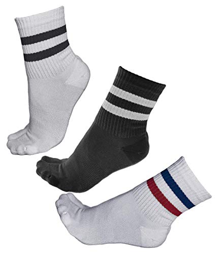 vitsocks Calcetines Deporte BAMBÚ Extra Suave Mujer (3 PARES) Antiampollas Tenis, 2x blancos 1x negro, 35-38