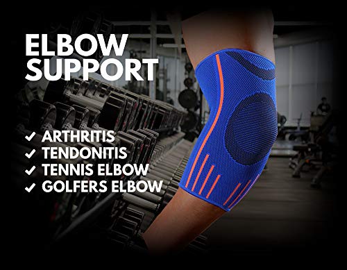 VITTO Coderas Epicondilitis para Hombre y Mujer, Coderas Deportiva para Crossfit, Tendinitis, Codo Golfista y Codo Tenista (S, Azul)