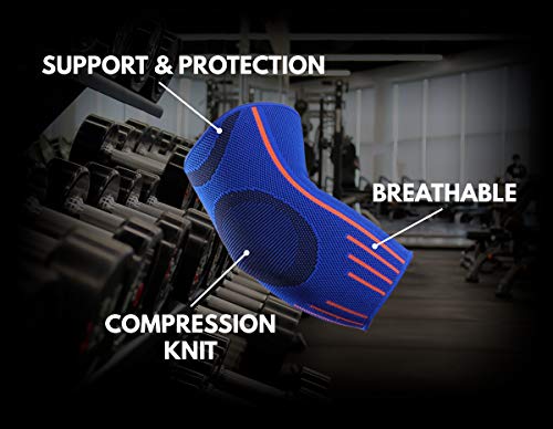 VITTO Coderas Epicondilitis para Hombre y Mujer, Coderas Deportiva para Crossfit, Tendinitis, Codo Golfista y Codo Tenista (S, Azul)