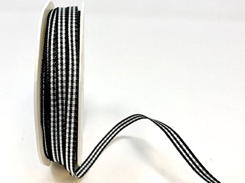 VIVANT Negro 5 mm Mini Gingham Cinta 20 m Rollo