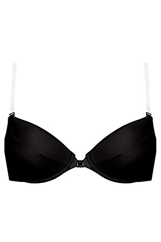 Vivisence Eve 1012 Sujetador Push-Up con Tirantes Y Espalda De Silicona para Mujeres Liso con Aros - Hecho En La UE, Negro,85B