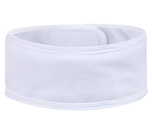 VIVOTE Diadema Maquillaje 4 Paquetes, Diadema de Spa Ajustable, Diadema Facial de Tela Suave para Lavado de Cara y Ducha, Blanco
