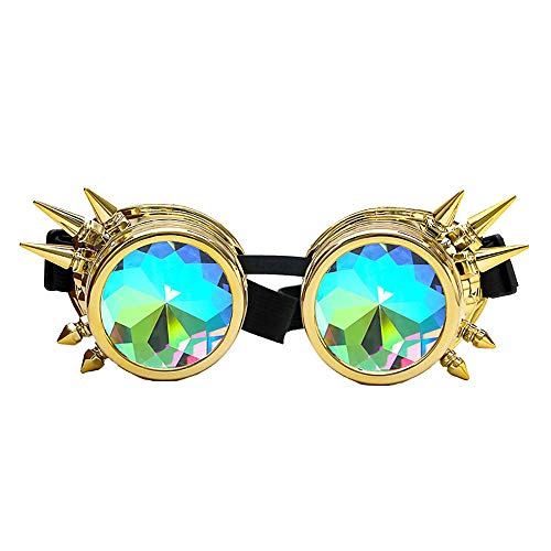 VJGOAL moda unisex Gafas coloridas Fiesta del festival del caleidoscopio Gafas de sol Lentes difractadas gafas de remache