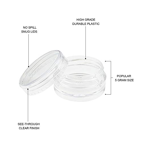 Vockvic Paquete de 50 ollas de Muestra de Viaje, Frascos Cosméticos de Plástico Vacíos con Tapas Recipientes de Muestra Cosméticos Redondos Transparentes para Cremas Maquillaje de Muestra