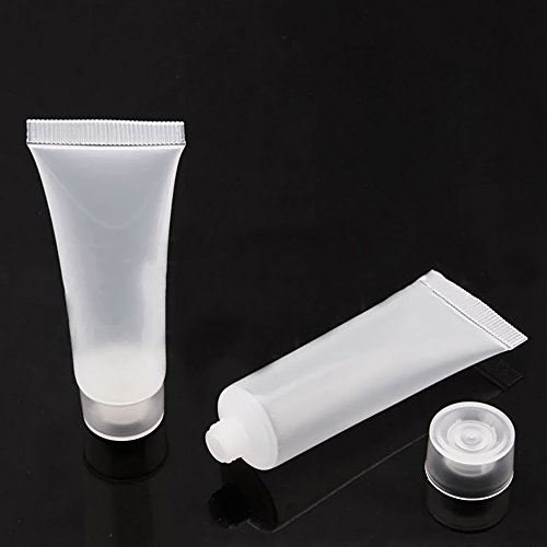 Vococal - 10 PC 15ml Botella Rellenable Vacío Tubo Suave para Cosmético y Rosca de Tornillo del Casquillo Viaje Maquillaje Envase Champú Limpiador Facial Loción