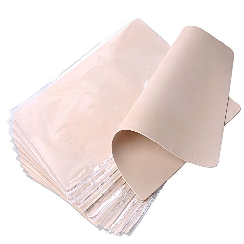 Vococal - piel sintetica tatuaje,10 piezas Lados dobles Almohadilla de piel skin para sintético práctica tatuaje permanente maquillaje,Blanco