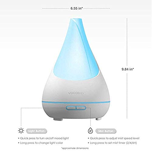 Vocolinc FlowerBud - Difusor Inteligente de aromaterapia con Aceite Esencial (Wi-Fi de 2.4GHz) Color Blanco