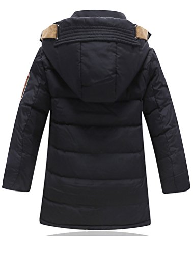 Vogstyle Abrigo de Invierno con Capucha para Niños Negro 13-14 años/Altura 160-170