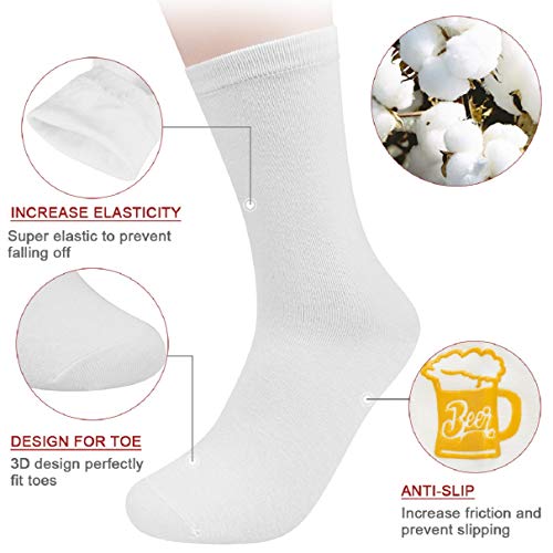 voqeen Calcetines Divertidos Calcetines de Algodon Cerveza de Otoño y Invierno Unisex para Mujer Hombre,en lata de cerveza, Divertidos Calcetines Regalos de navidad (Blanco)