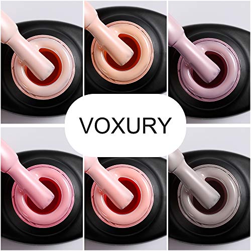 VOXURY Esmaltes Semipermanentes de Pastel Uñas en Gel UV LED, 6pcs Colores Rosa Nude Kit de Esmaltes de Uñas en Gel 10ml