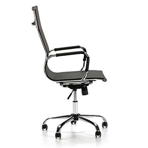 VS Venta-stock Sillón de Oficina Slim reclinable, Tejido Transpirable, Silla ejecutiva con reposacabezas, Altura Ajustable, Diseño ergonómico